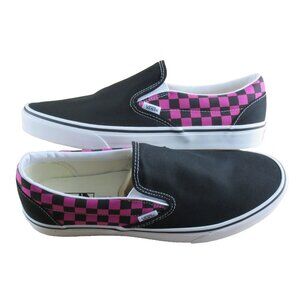 Vans Men's Classic Slip On Pop Checker Raspberry Rose Canvas Shoes Sizes NIB